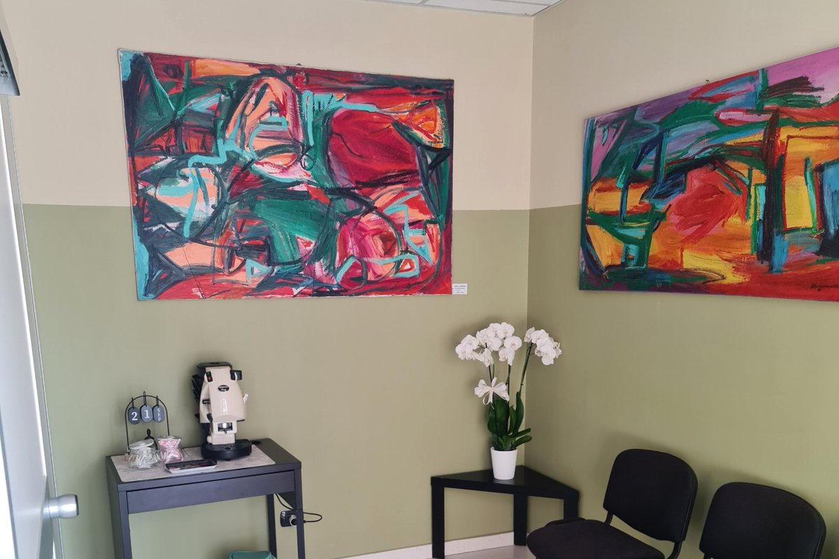 La sala d'attesa dello studio di Albuzzano